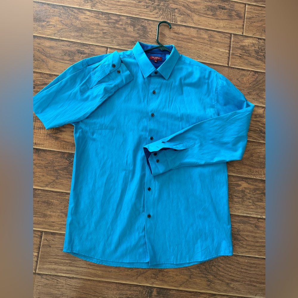 De-Niko Turquoise Men's Dress Shirt